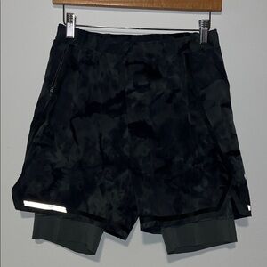 lululemon athletica Dark Green Patterned Athletic Shorts